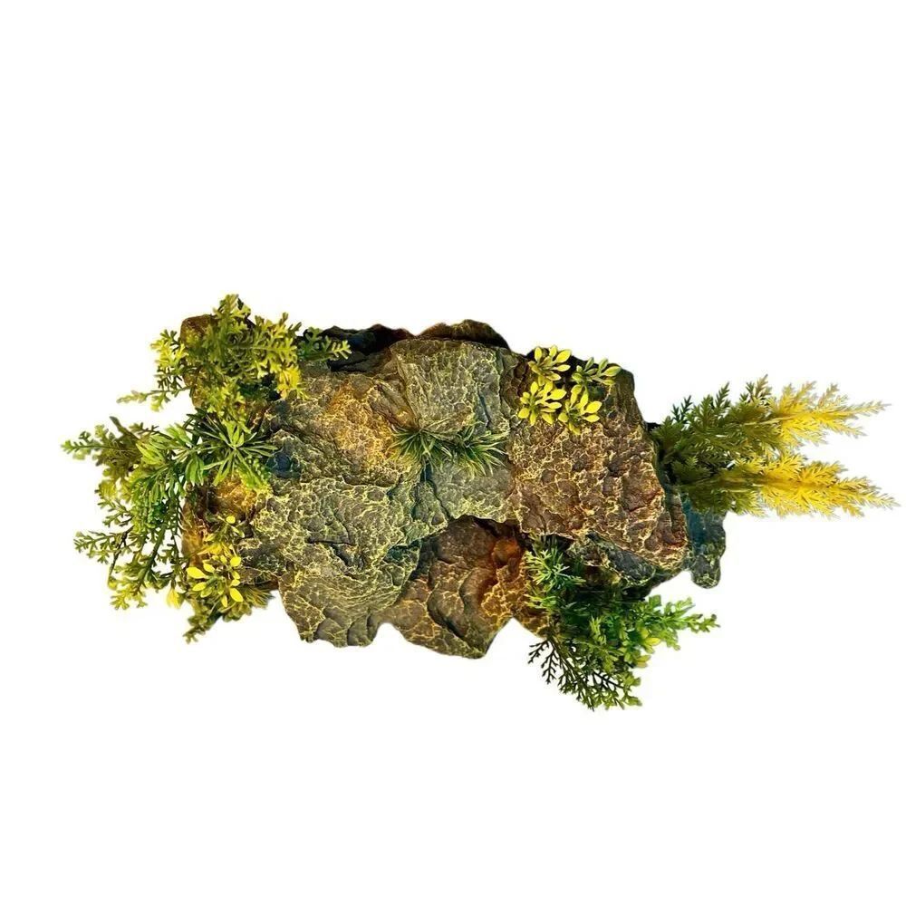 Simulated Canyon Aquarium Decoration Fish Tank Ornament With Faux Foliage